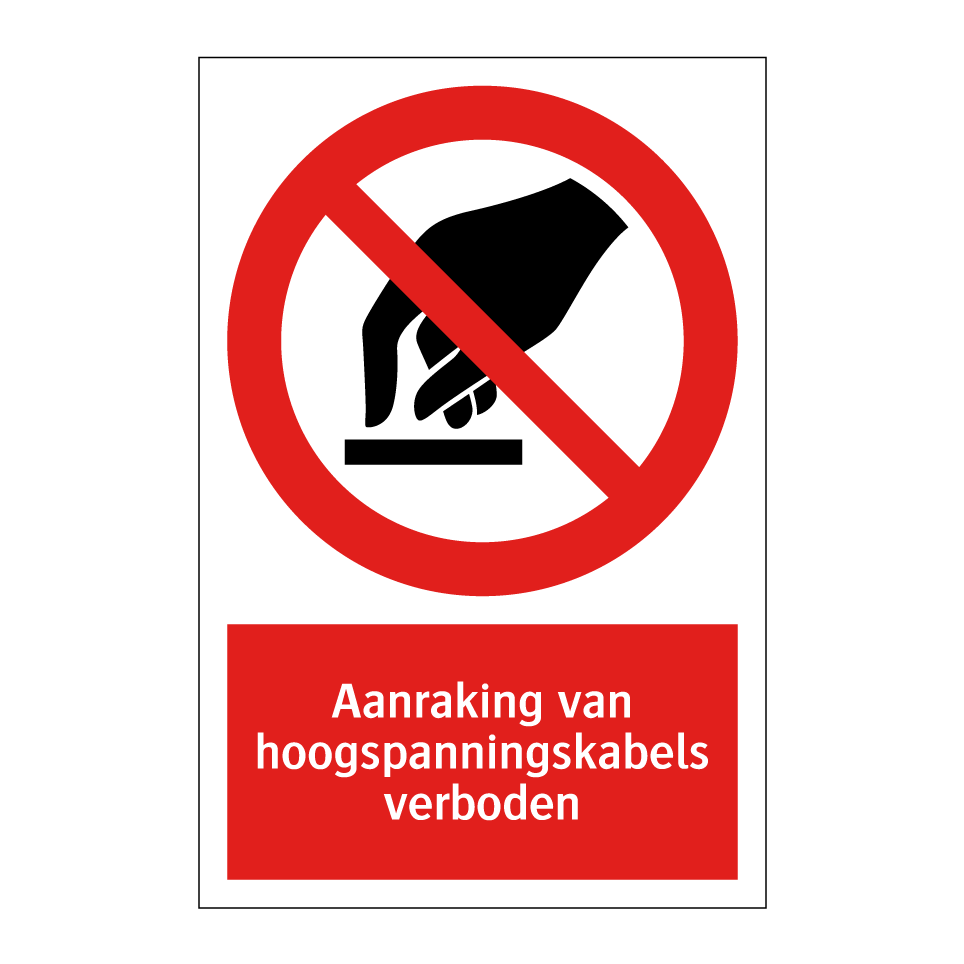 Aanraking van hoogspanningskabels verboden - Afbeelding 2