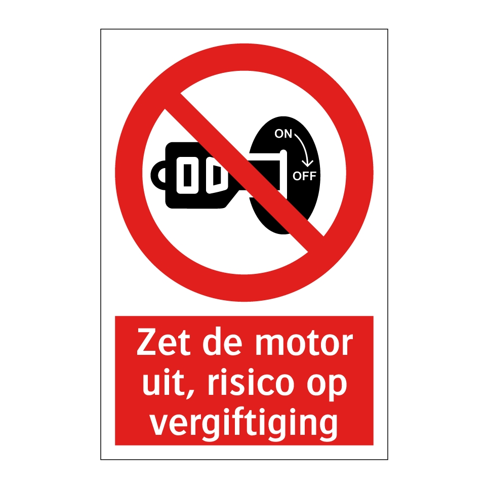 Zet de motor uit, risico op vergiftiging - Afbeelding 2