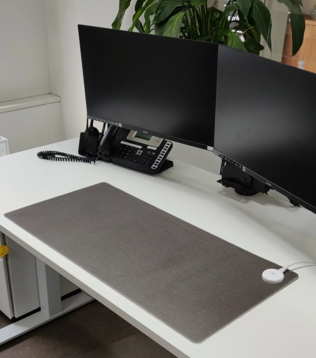 Verwarmde bureaulegger Grijs – 80 x 40 cm – Grijs