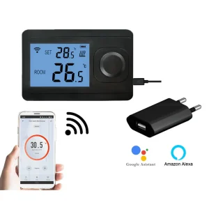 “Otus” Draadloze RF Wifi thermostaat – Mat Zwart – Otus thermostaat zonder ontvanger
